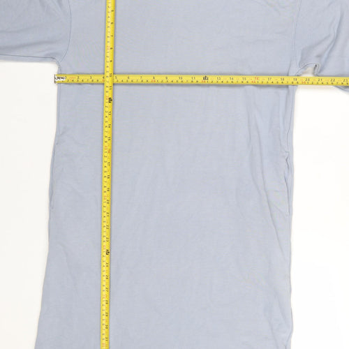 Uniqlo Women Blue Hooded Long Sleeve T-Shirt Dress Size S