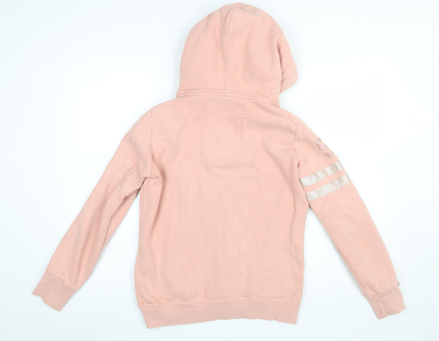 Superdry Women's Pink Pullover Hoodie UK 10 Track & Field Athletics Logo