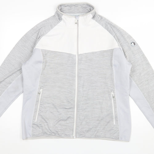 Regatta Women’s Grey Striped Softshell Jacket UK 20 Full Zip Fleece