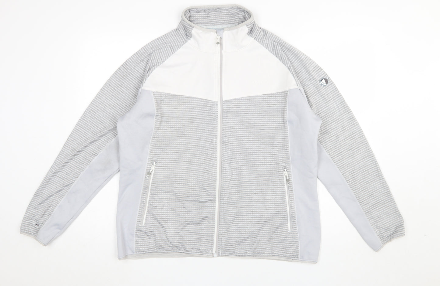 Regatta Women’s Grey Striped Softshell Jacket UK 20 Full Zip Fleece