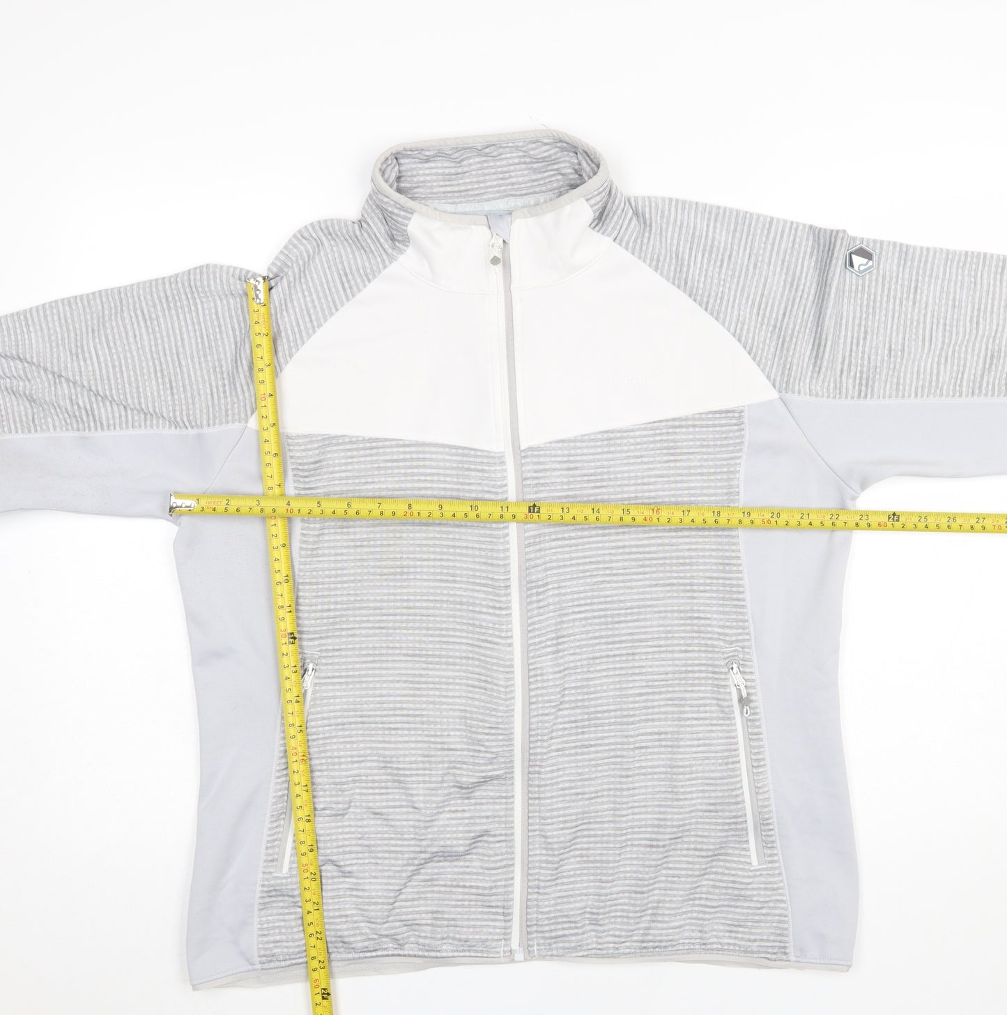Regatta Women’s Grey Striped Softshell Jacket UK 20 Full Zip Fleece