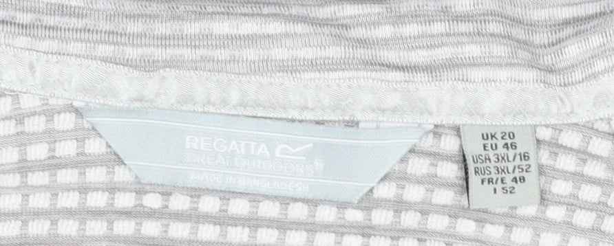 Regatta Women’s Grey Striped Softshell Jacket UK 20 Full Zip Fleece
