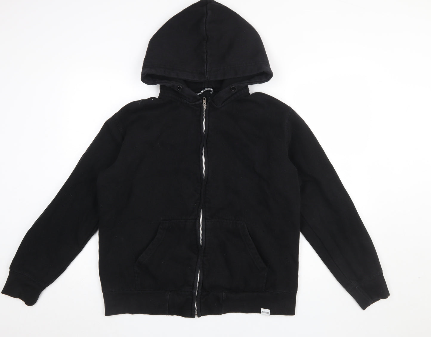 Pull & Bear Womens Black Full Zip Hoodie Size L Cotton Blend