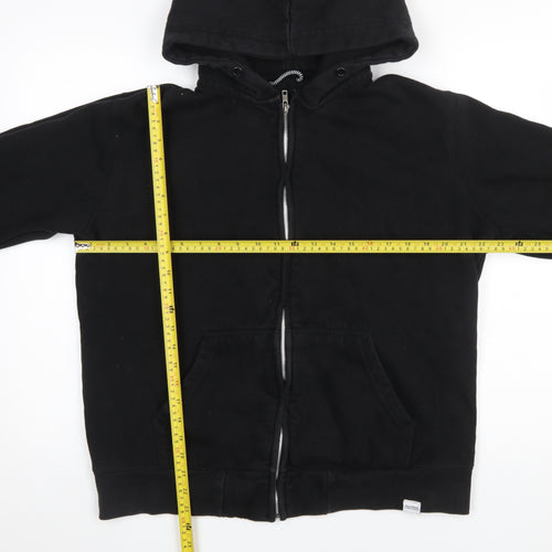 Pull & Bear Womens Black Full Zip Hoodie Size L Cotton Blend