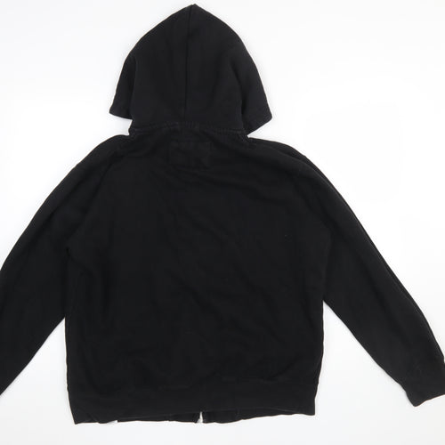 Pull & Bear Womens Black Full Zip Hoodie Size L Cotton Blend