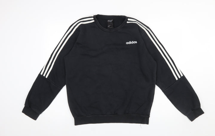 Adidas Men’s Black Pullover Sweatshirt Size M Crew Neck Sports Style