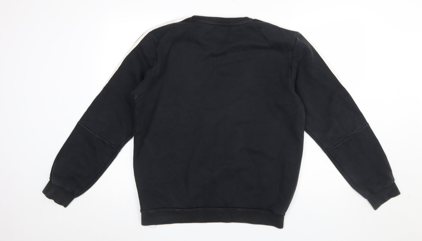 Adidas Men’s Black Pullover Sweatshirt Size M Crew Neck Sports Style