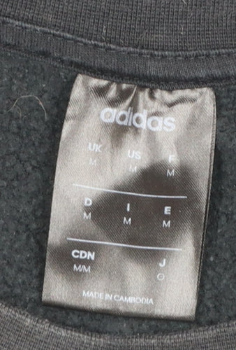 Adidas Men’s Black Pullover Sweatshirt Size M Crew Neck Sports Style