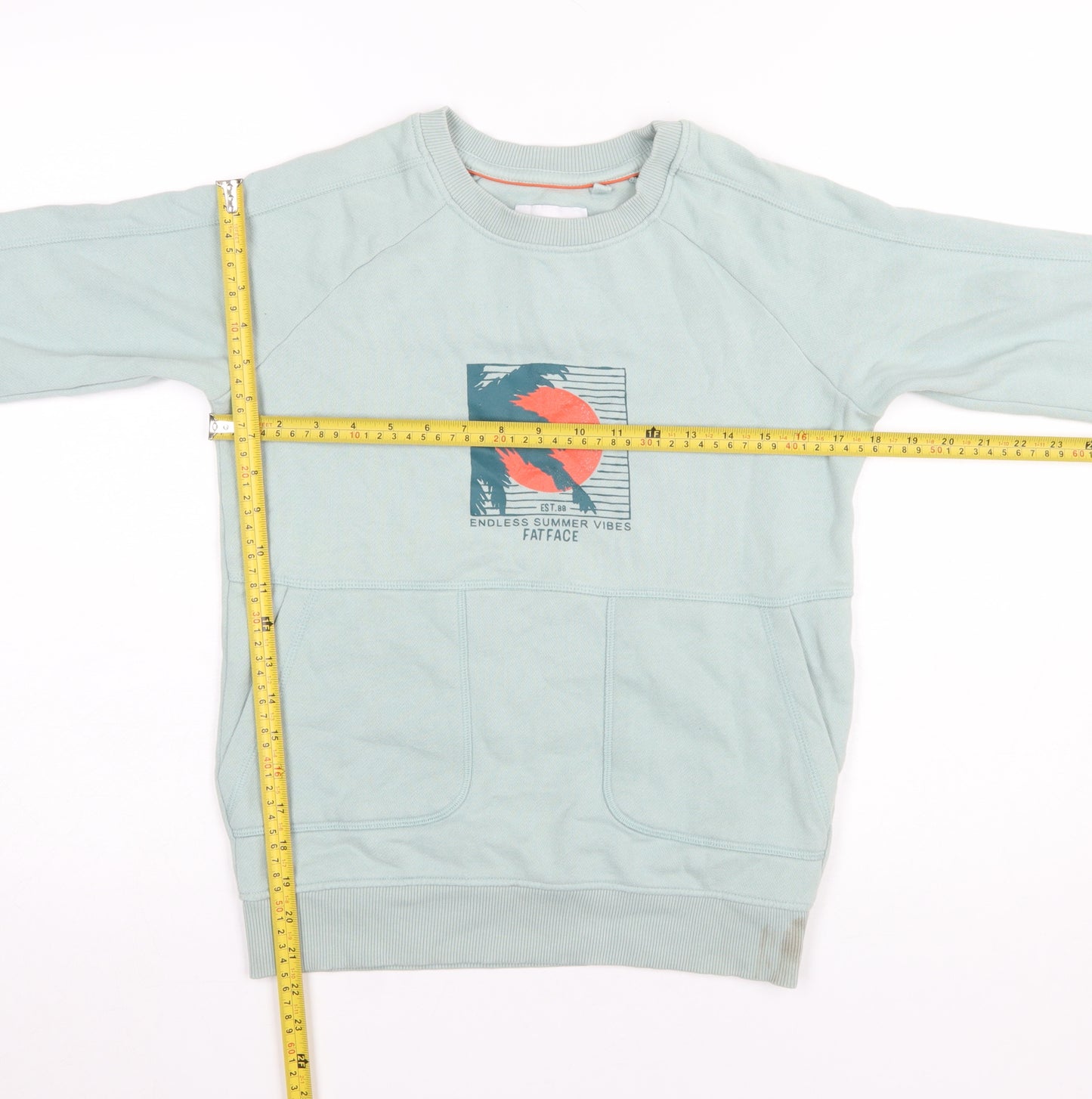 FatFace Boys Green Pullover Sweatshirt 10-11 Years Graphic Print
