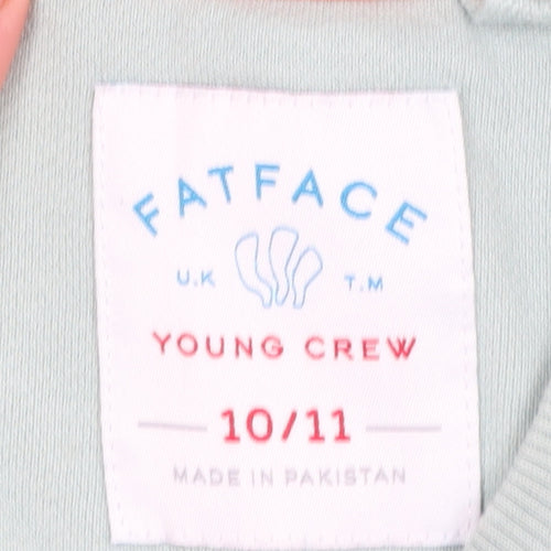 FatFace Boys Green Pullover Sweatshirt 10-11 Years Graphic Print
