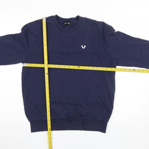 True Religion Mens Blue Crew Neck Cotton Sweatshirt Size S