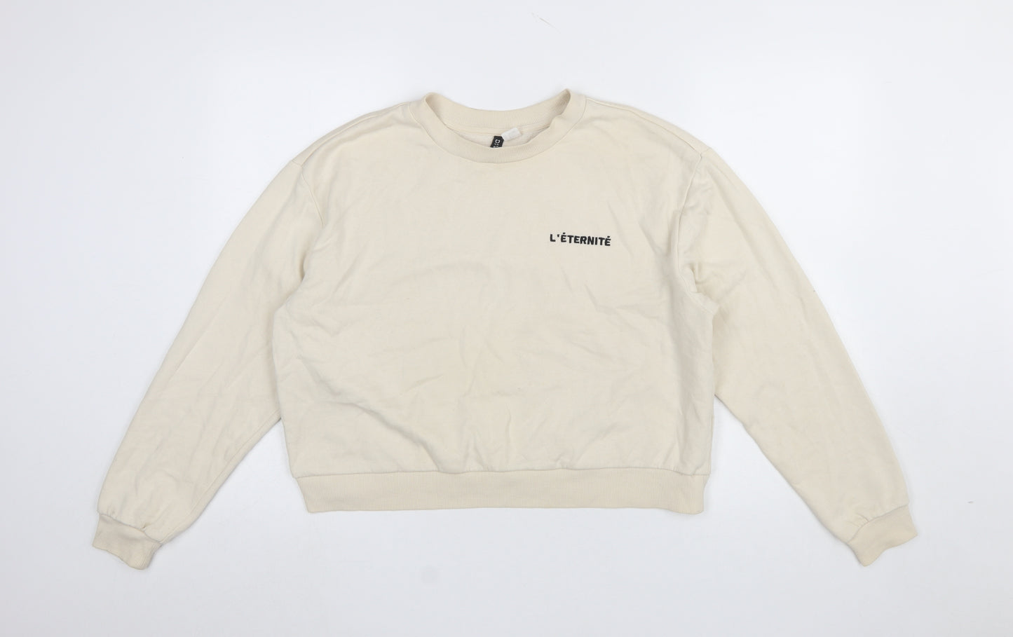 H&M Divided Women’s Beige L Crew Neck Pullover Sweatshirt