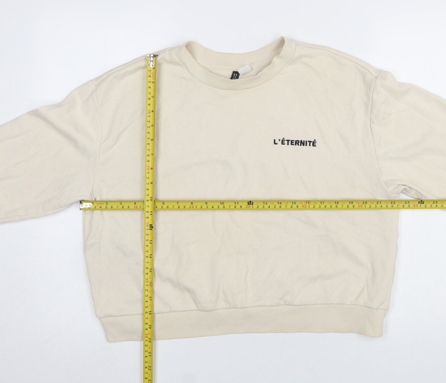 H&M Divided Women’s Beige L Crew Neck Pullover Sweatshirt