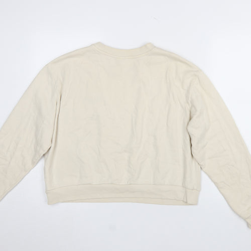 H&M Divided Women’s Beige L Crew Neck Pullover Sweatshirt