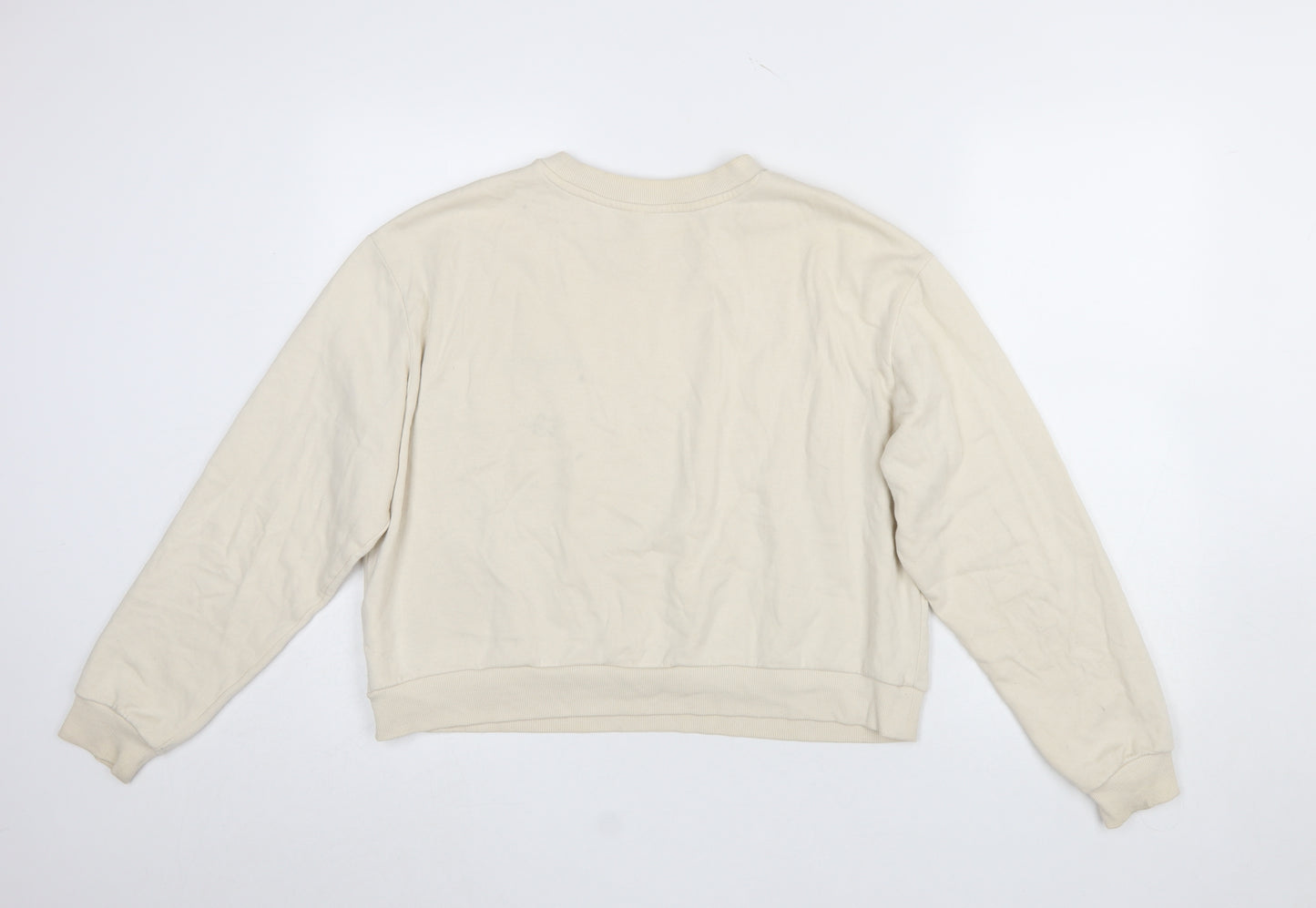H&M Divided Women’s Beige L Crew Neck Pullover Sweatshirt