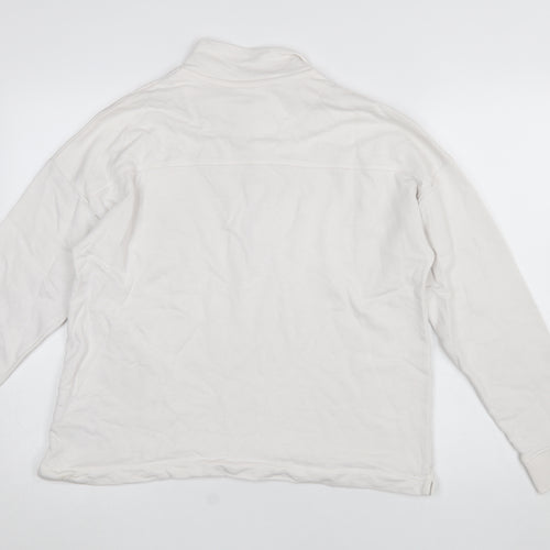 U.S. Polo Assn. Women's White 1/2 Zip Cotton Sweatshirt L 14