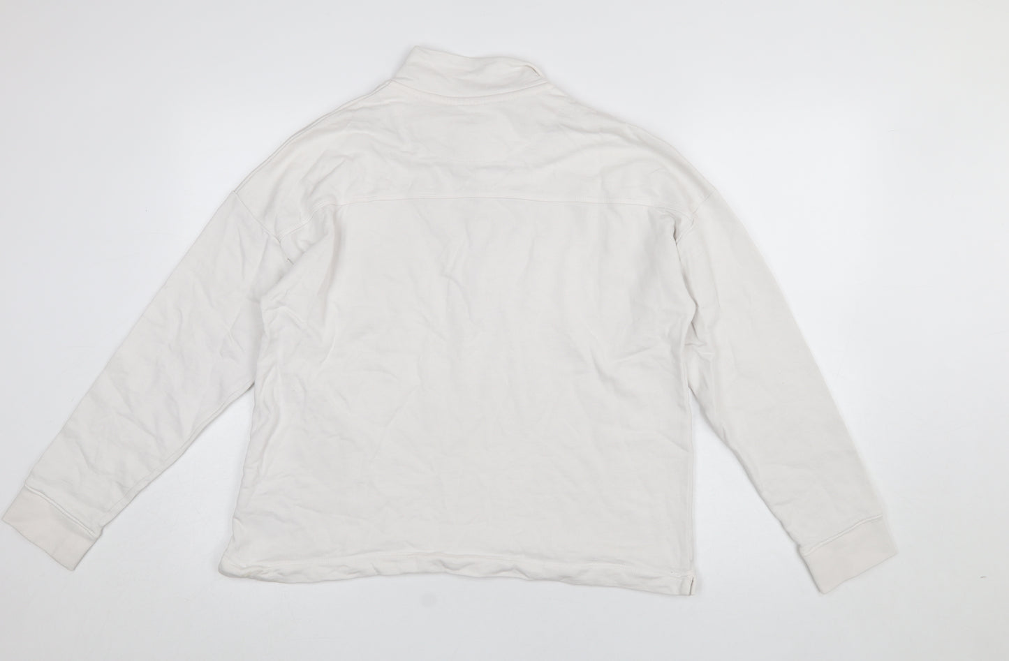 U.S. Polo Assn. Women's White 1/2 Zip Cotton Sweatshirt L 14