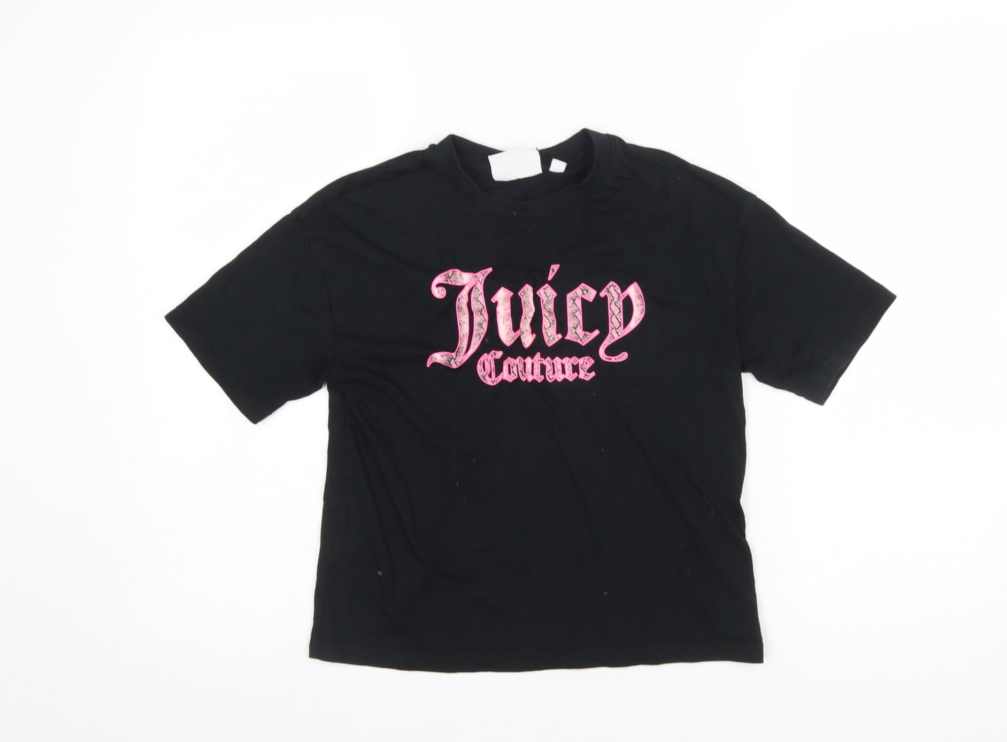 Juicy Couture Girls Black Graphic Logo Cotton T-Shirt 12-13 Years