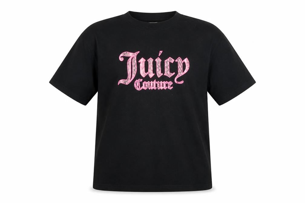 Juicy Couture Girls Black Graphic Logo Cotton T-Shirt 12-13 Years