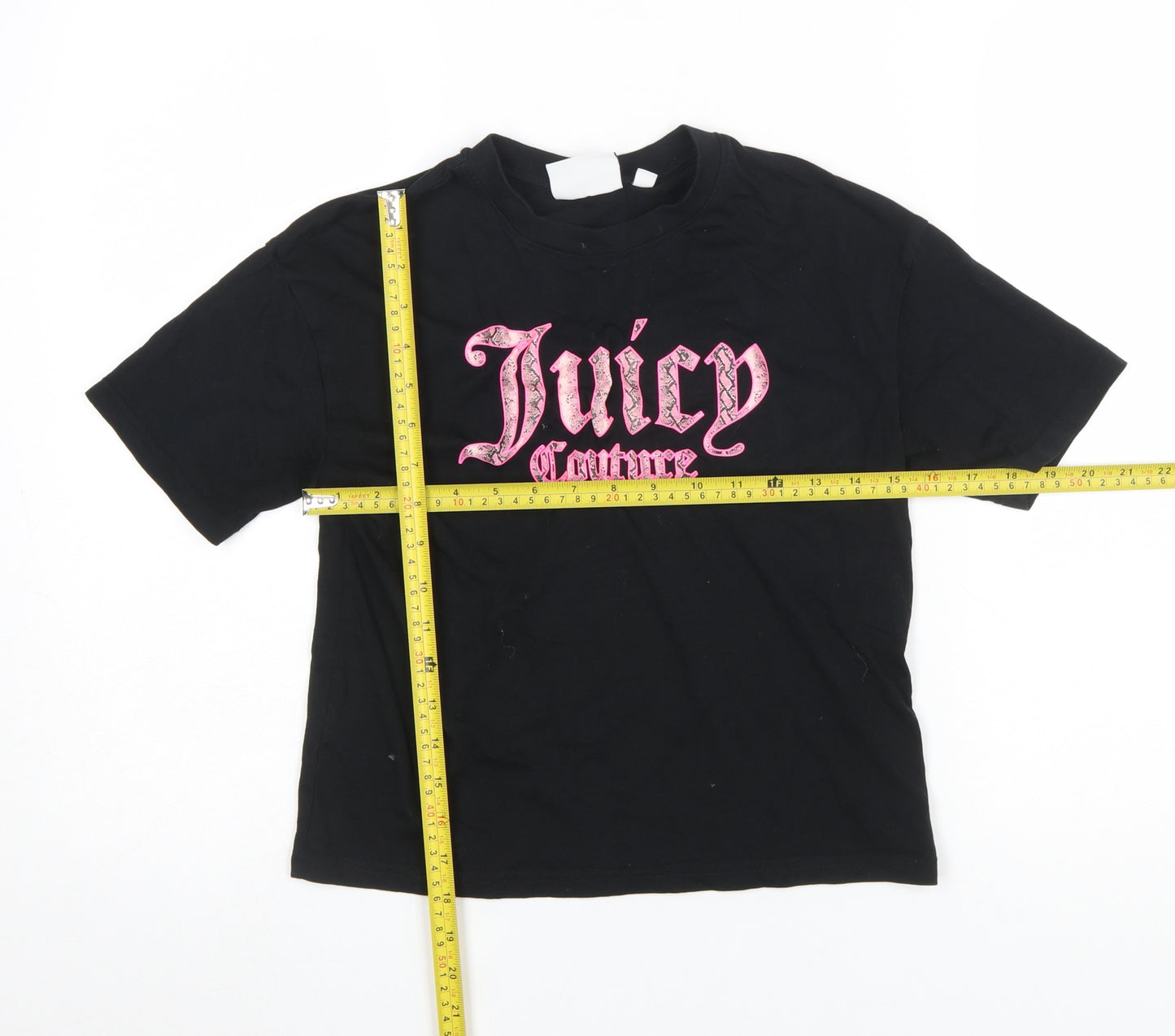 Juicy Couture Girls Black Graphic Logo Cotton T-Shirt 12-13 Years