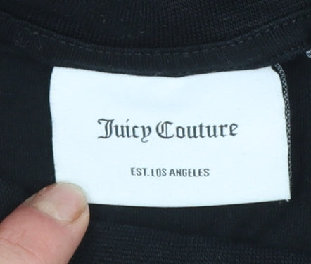 Juicy Couture Girls Black Graphic Logo Cotton T-Shirt 12-13 Years