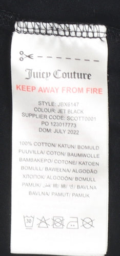 Juicy Couture Girls Black Graphic Logo Cotton T-Shirt 12-13 Years
