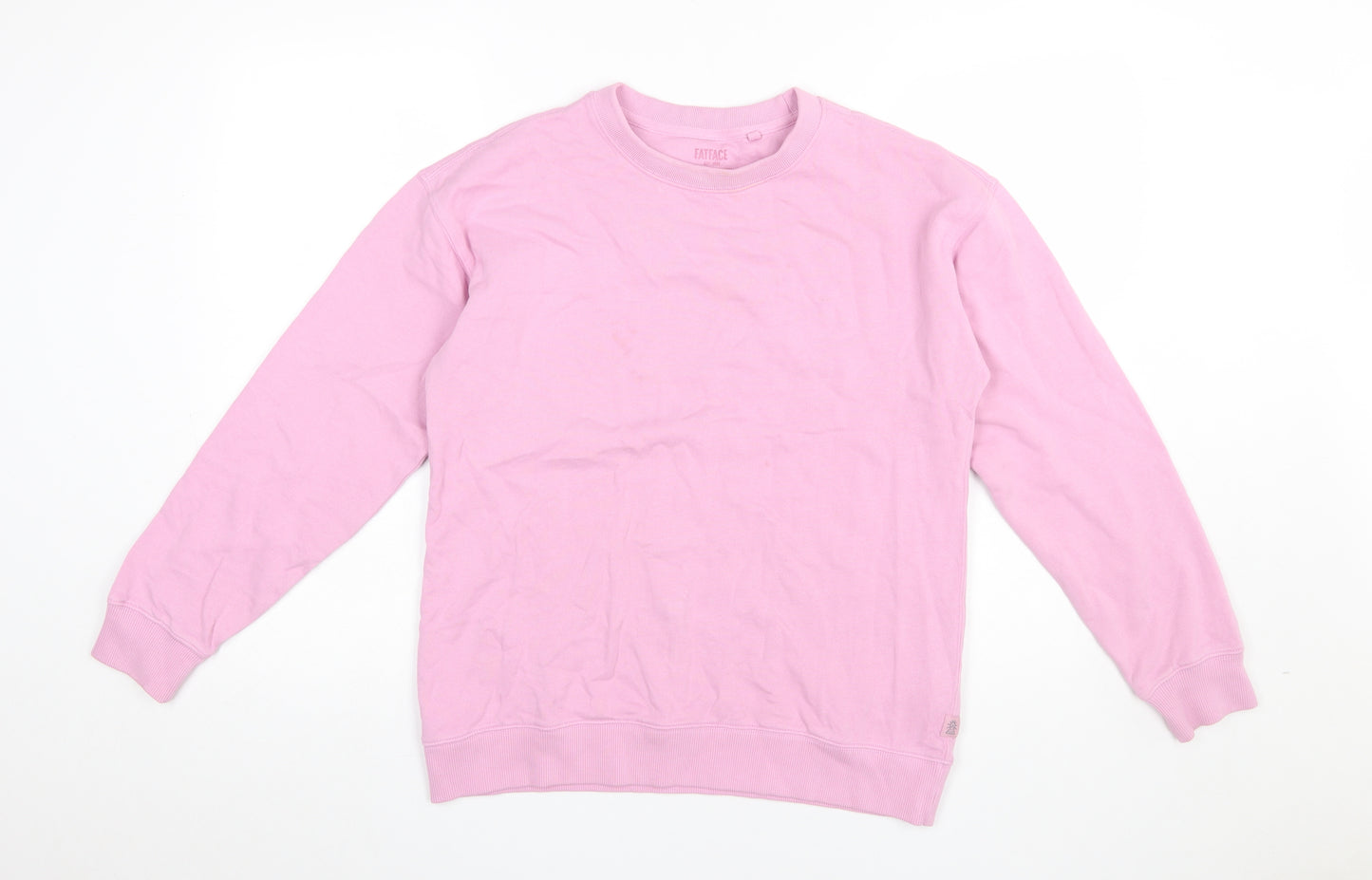 FatFace Womens Pink Cotton Crew Neck Pullover Sweatshirt Size 10