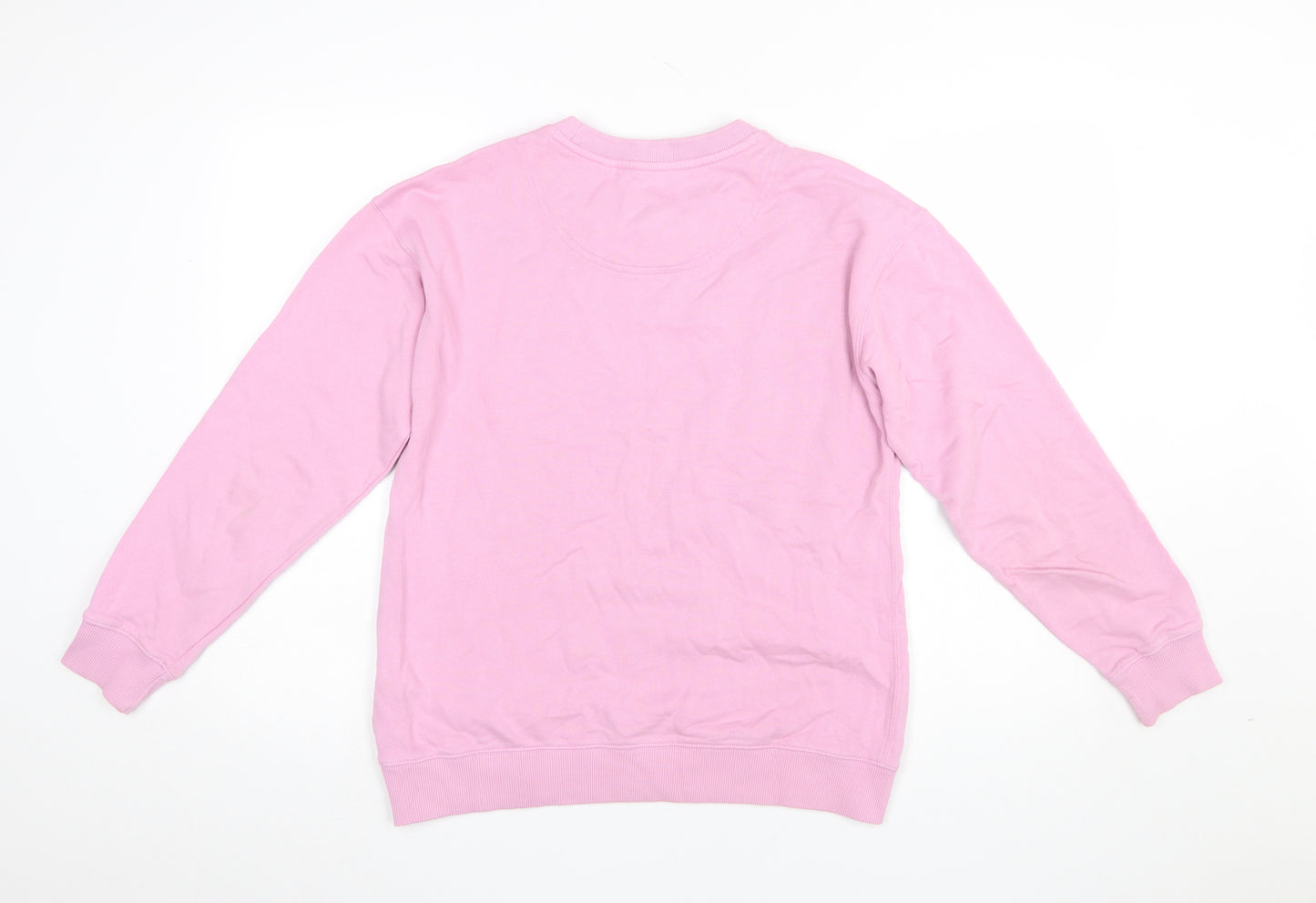 FatFace Womens Pink Cotton Crew Neck Pullover Sweatshirt Size 10
