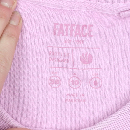 FatFace Womens Pink Cotton Crew Neck Pullover Sweatshirt Size 10