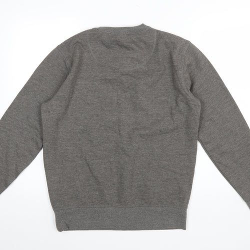 Jack & Jones Men's Grey Logo Sweatshirt Regular Fit Pullover M