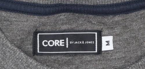 Jack & Jones Men's Grey Logo Sweatshirt Regular Fit Pullover M