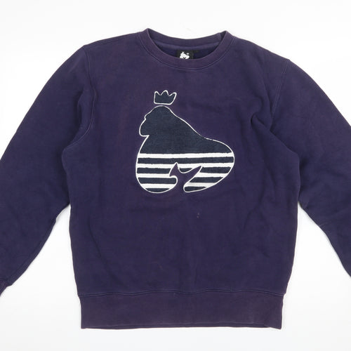Money Mens Purple Sweatshirt M Crew Neck Graphic Pullover