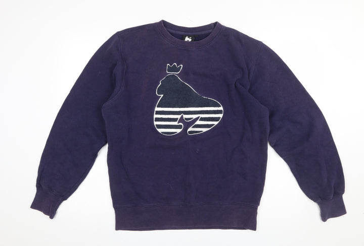 Money Mens Purple Sweatshirt M Crew Neck Graphic Pullover
