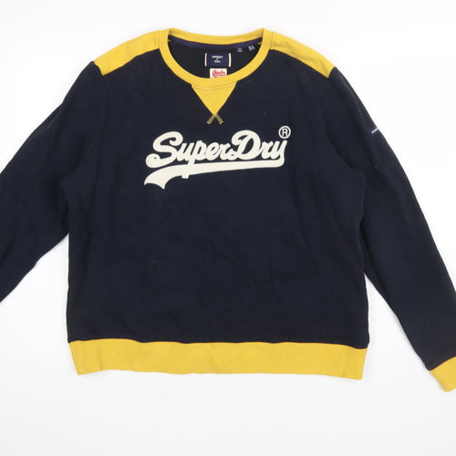 Superdry Womens Blue Logo Pullover Sweatshirt Size 14