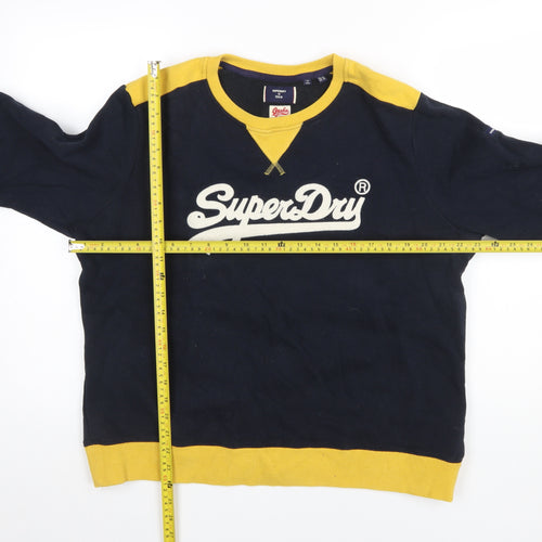 Superdry Womens Blue Logo Pullover Sweatshirt Size 14