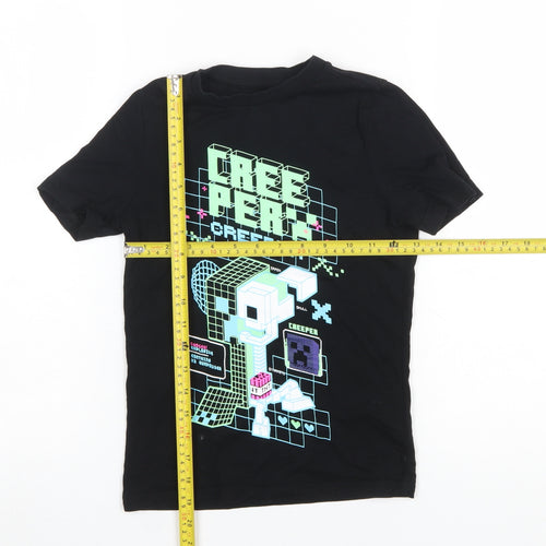 Minecraft Boys Black Creeper Graphic Short Sleeve Cotton T-Shirt 6-7 Years
