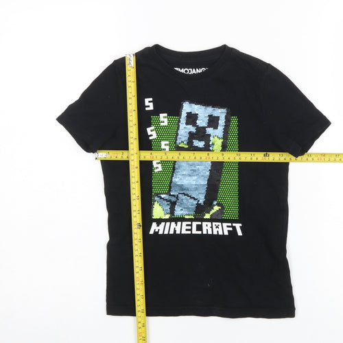 Mojang Minecraft Creeper Black T-Shirt Girls 5-6 Years 100% Cotton