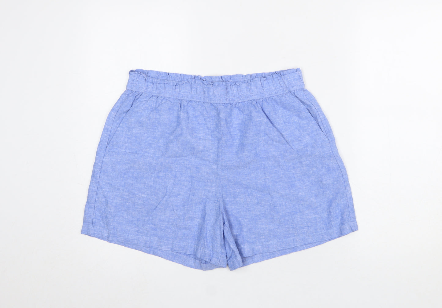 Dunnes Women Blue Linen Cotton Chino Shorts Size M