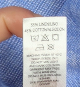 Dunnes Women Blue Linen Cotton Chino Shorts Size M