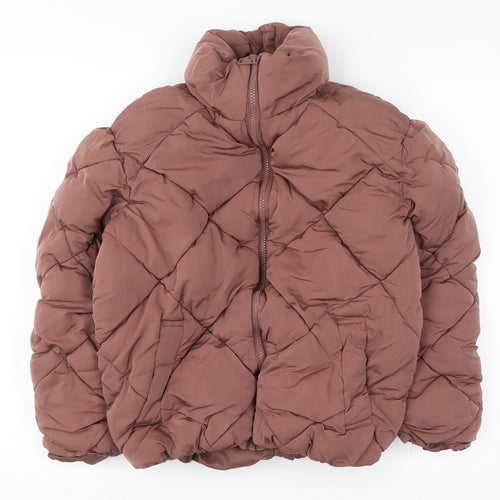 New Look Girls Brown Quilted Puffer Jacket Size 8 Years