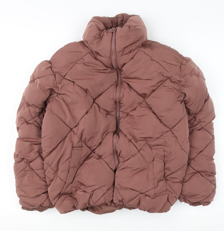 New Look Girls Brown Quilted Puffer Jacket Size 8 Years