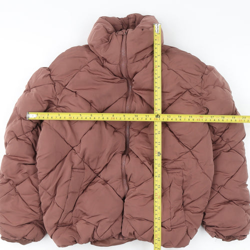 New Look Girls Brown Quilted Puffer Jacket Size 8 Years