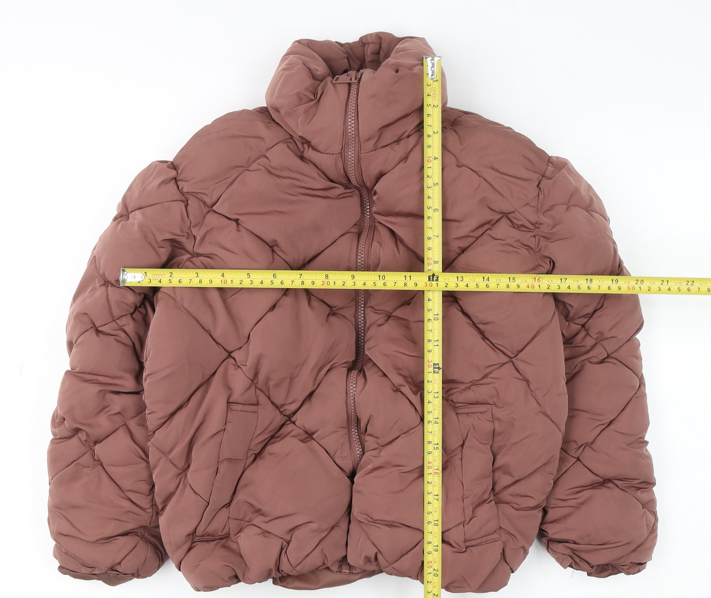 New Look Girls Brown Quilted Puffer Jacket Size 8 Years