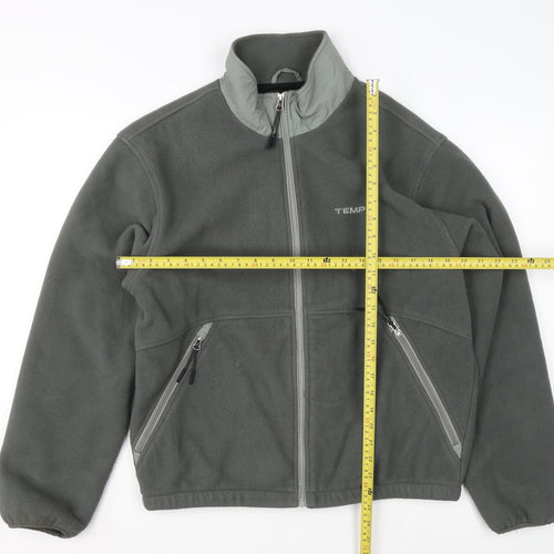 TEMP Men's Grey Fleece Full Zip Jacket Size M Outdoor Casual