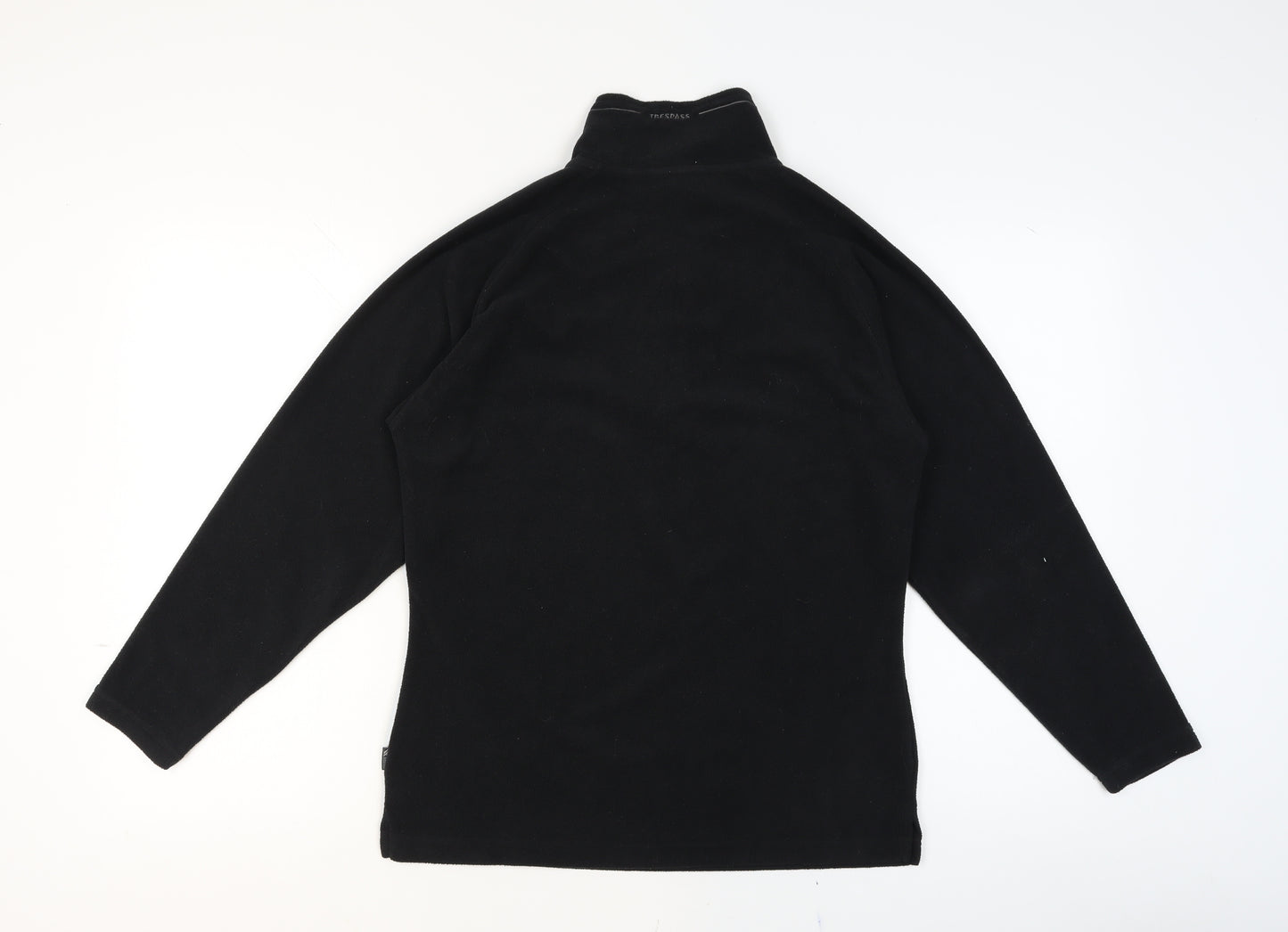 Trespass Mens Black Fleece 1/4 Zip Pullover Sweatshirt L Regular Fit