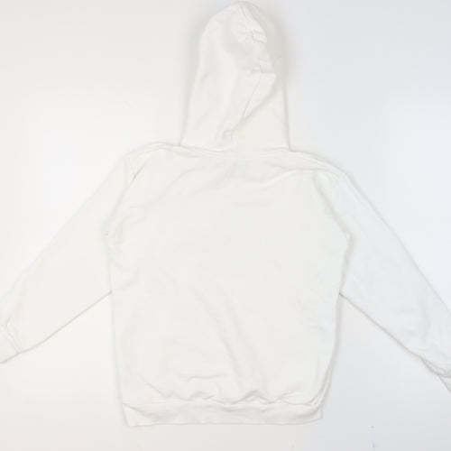 Diesel Girls White Cotton Pullover Hoodie 10 Years Logo Print Sweatshirt