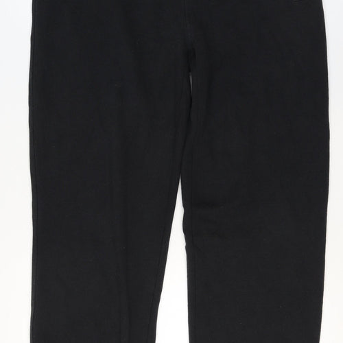 Reebok Men Black Fleece Sweatpants L Elastic Waist Regular Fit