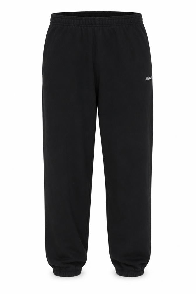 Front view of Reebok Men Black Fleece Sweatpants L Elastic Waist Regular Fit