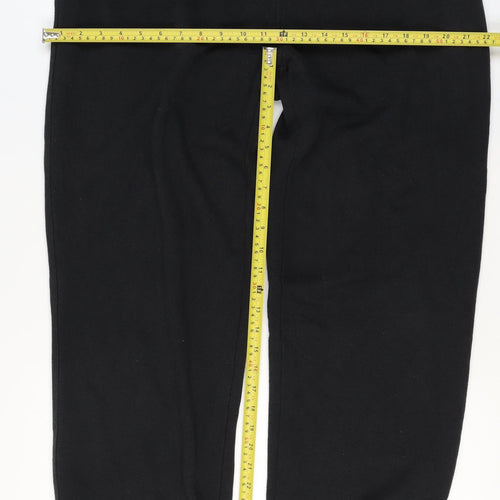 Reebok Men Black Fleece Sweatpants L Elastic Waist Regular Fit