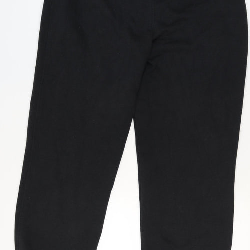 Reebok Men Black Fleece Sweatpants L Elastic Waist Regular Fit